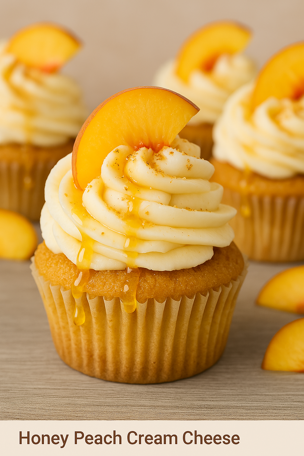 Honey Peach Cream Cheese Cupcakes Recipe - cupcakes